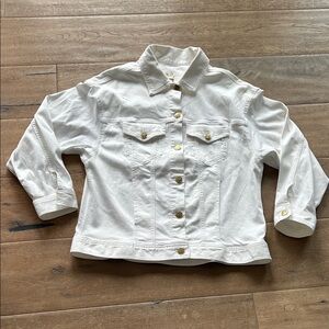 Lilly Pulitzer White Jean Jacket with Gold Buttons